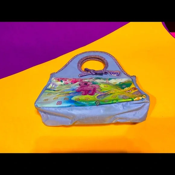 MY LITTLE PONY NWOT VINTAGE 2004 MINI HAND BAG EMBOSSED, SEQUINS, LAVENDER - Picture 9 of 15